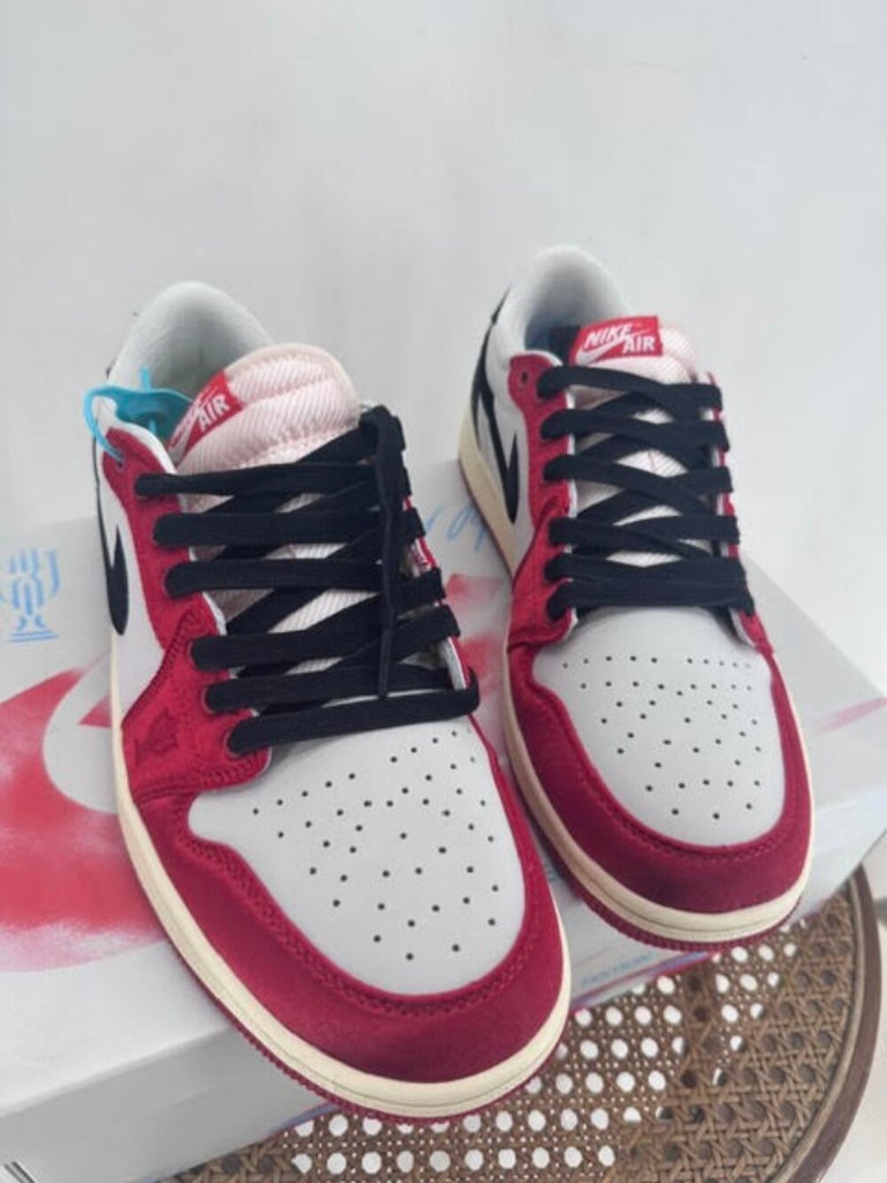 Nike Size 10.5 Red & White Air Jordan Retro Low Shoes